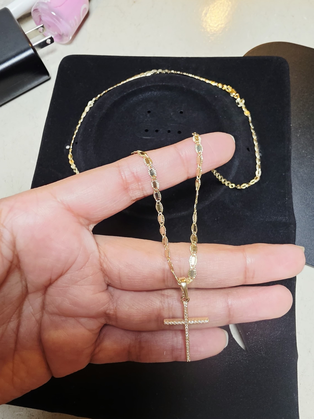 Gold Cross Pendant Necklace for Women - Gold